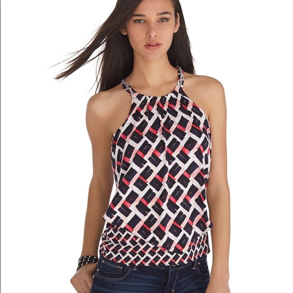 NWT WHBM Layered Print Top